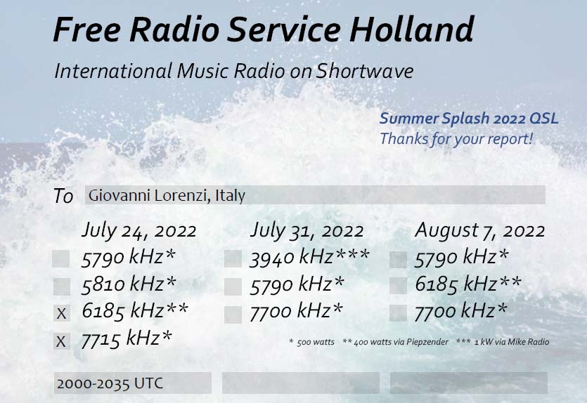 FREE RADIO SERVICE HOLLAND